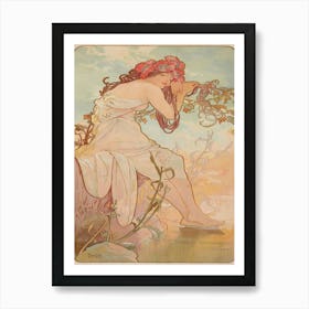 Woman With Flowers 1 Art Print