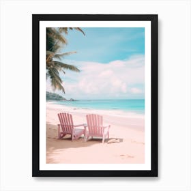 Surin Beach Phuket Thailand Turquoise And Pink Tones 3 Art Print