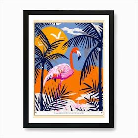 Greater Flamingo Camargue Provence France Tropical Illustration 4 Poster Art Print