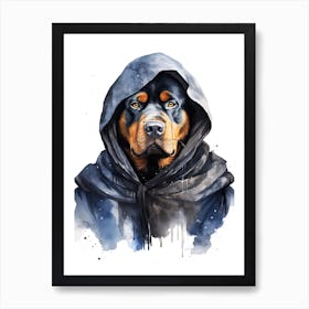 Rottweiler Dog As A Jedi 3 Art Print