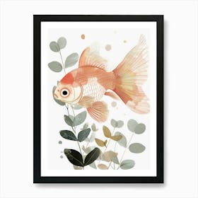 Charming Nursery Kids Animals Goldfish 4 Art Print