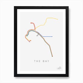 The Bay San Francisco Metro Lines Color - BART Art Print
