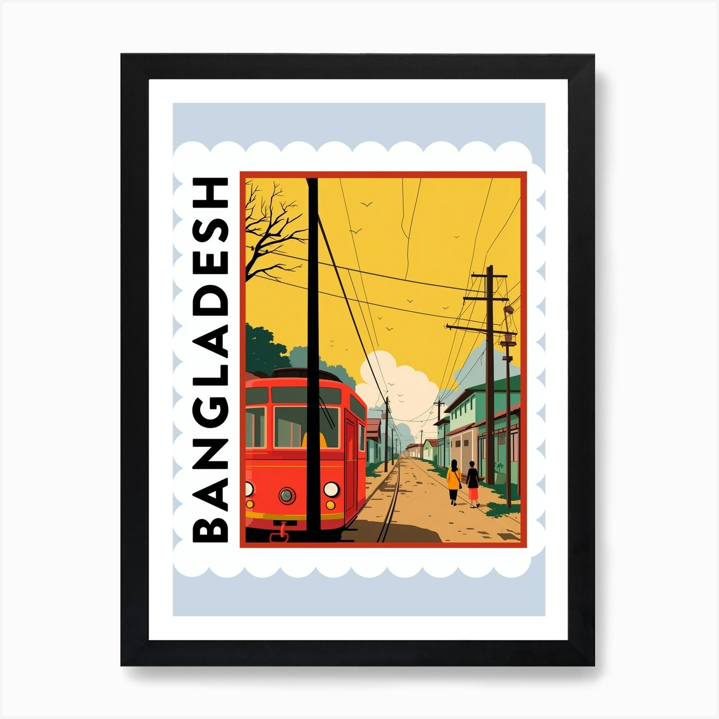 Bangladesh 1 Travel Stamp Poster Ar Framed Wall Art Poster Canvas Print Picture - Picture 2 of 4