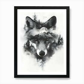 Wolf In The Forest 14 Art Print