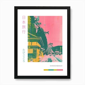 Shirakawago Japan Duotone Silkscreen Poster 4 Art Print