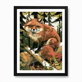 Red Fox In The Woods Art Print