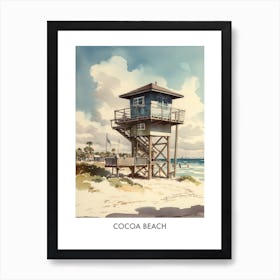 Cocoa Beach Watercolor 4travel Poster Art Print