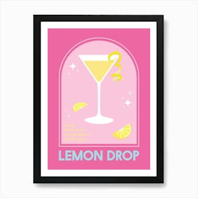 Lemon Drop Martini Cocktail Art Print