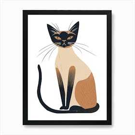 Javanese Cat Clipart Illustration 6 Art Print