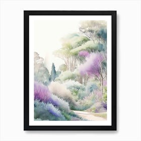 Adelaide Hills  Mount Lofty Botanic Garden, Australia Pastel Watercolour Art Print