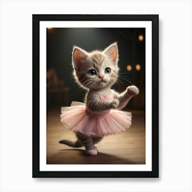 Cute Kitten In A Pink Tutu Art Print