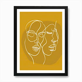 Line Art Intricate Simplicity In Yellow 7 Art Print