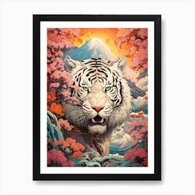 White Tiger Art Print