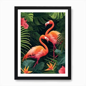 Greater Flamingo Bolivia Tropical Illustration 8 Art Print