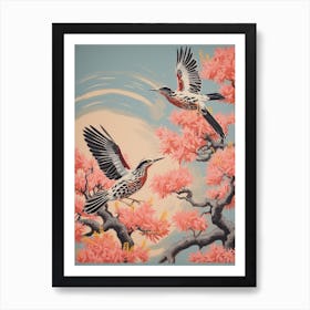 Vintage Japanese Inspired Bird Print Roadrunner 2 Art Print