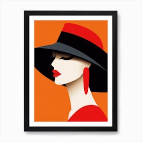 Portrait Of A Woman In A Hat 6 Art Print