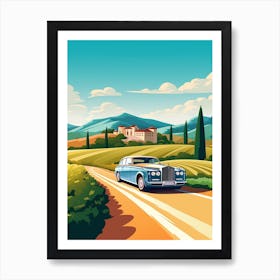 A Rolls Royce Phantom In The Tuscany Italy Illustration 3 Art Print