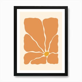 Abstract Flower 02 - Orange Art Print