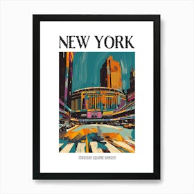 Madison Square Garden New York Colourful Silkscreen Illustration 3 Poster Art Print