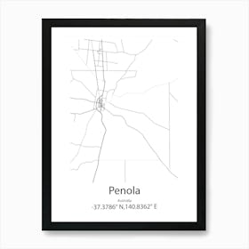 Penola,Australia Minimalist Map Art Print