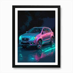 Neon Car 2 Art Print