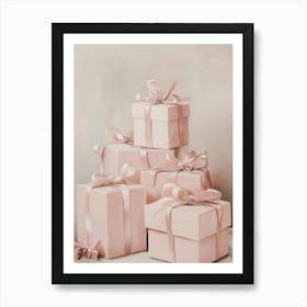 Pink Gift Boxes Art Print