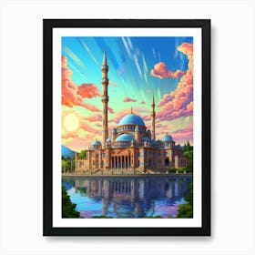 Sleymaniye Mosque Pixel Art 8 Art Print