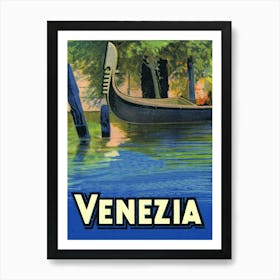 Venice, Italy Gondola In Dock Art Print