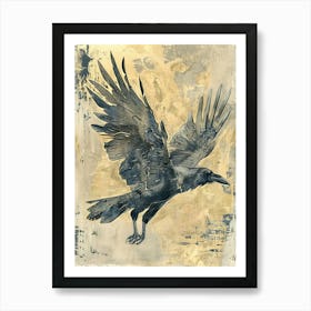 Crow Precisionist Illustration 1 Art Print