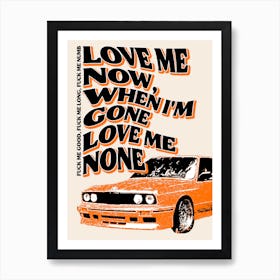 Novacane Frank Ocean Orange Black Print Art Print