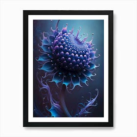 Gorgeous Abstract blue Flower Art Print