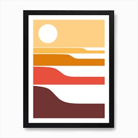 Sunset Waves Art Print