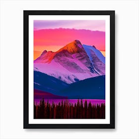 The Canadian Rockies Pop Art Sunset Art Print