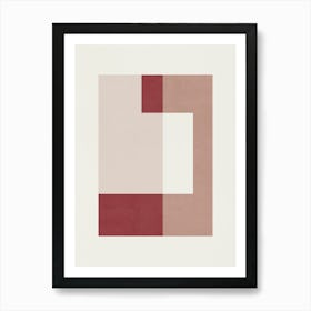 ABSTRACT MINIMALIST GEOMETRY - RED 1 Art Print