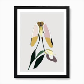 Lady's Slipper Wildflower Modern Muted Colours Art Print