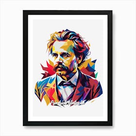 Friedrich Nietzsche 01 Portrait WPAP Pop Art Art Print