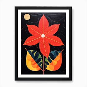 Poinsettia 4 Hilma Af Klint Inspired Flower Illustration Art Print