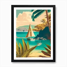 Ile Aux Nattes Madagascar Vintage Sketch Tropical Destination Art Print