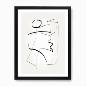 Abstract White Line Art Art Print