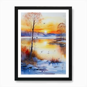 Winter Sunset 10 Art Print