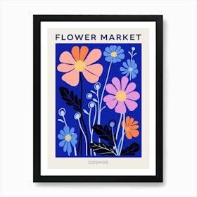 Blue Flower Market Poster Cosmos 2 Art Print