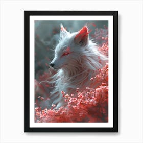 Beautiful Fantasy White Fox 25 Art Print