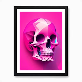 Skull With Abstract Elements 3 Pink Pop Art Art Print