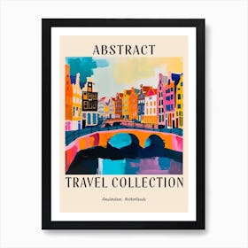 Abstract Travel Collection Poster Amsterdam Netherlands 7 Art Print