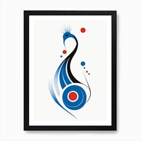 Peacock Minimalist Abstract 1 Art Print