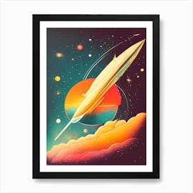 Galaxies Vintage Sketch Space Art Print