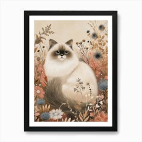 Himalayan Cat Japanese Illustration 2 Art Print