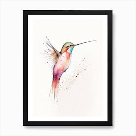 Allen S Hummingbird Minimalist Watercolour 5 Art Print