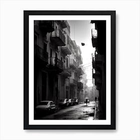 Palermo, Italy, Mediterranean Black And White Photography Analogue 3 Art Print