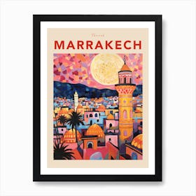 Marrakech Morocco 8 Fauvist Travel Poster Art Print